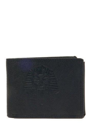 Pharaoh Embossed Horizontal Leather Wallet – Black