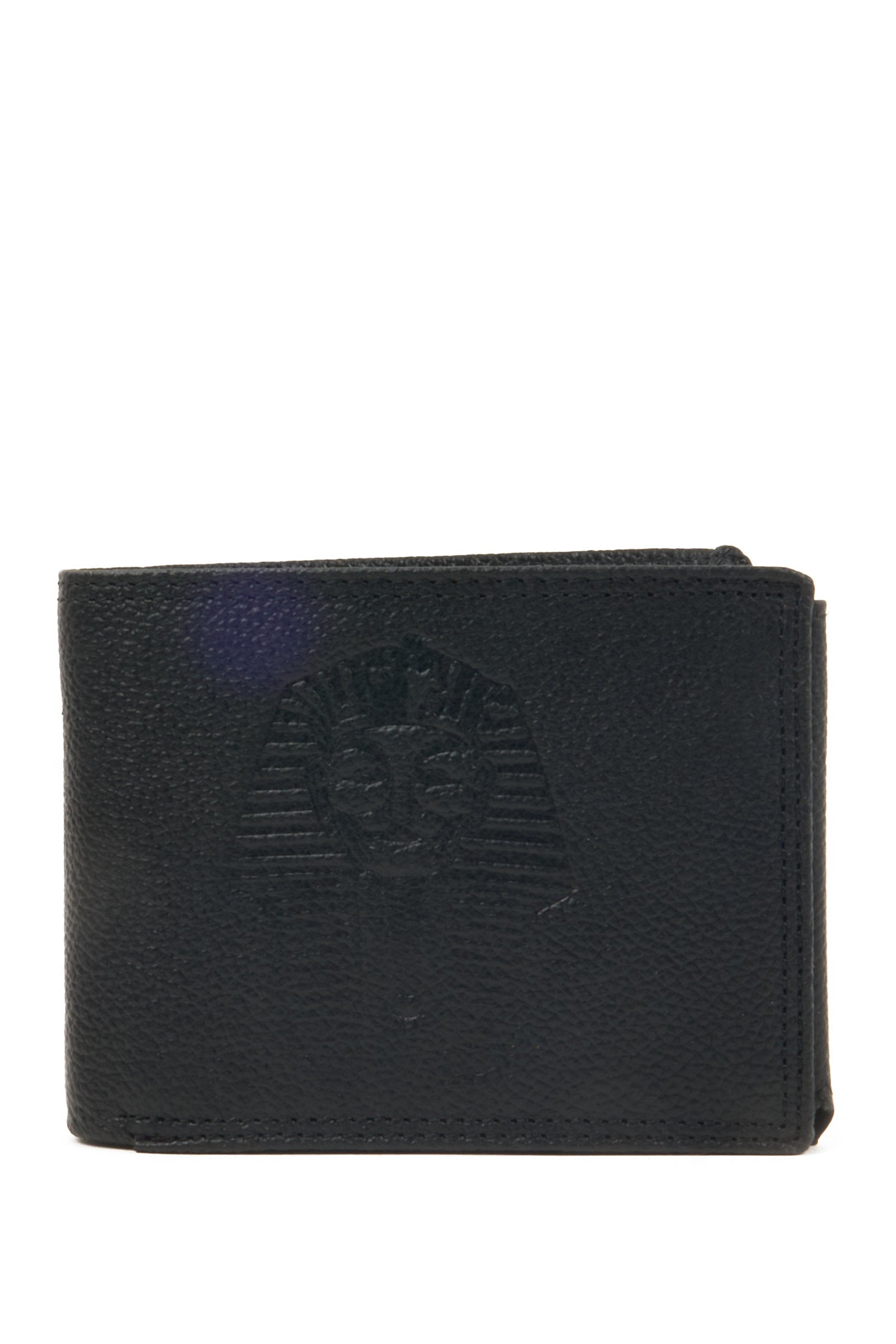 Pharaoh Embossed Horizontal Leather Wallet – Black