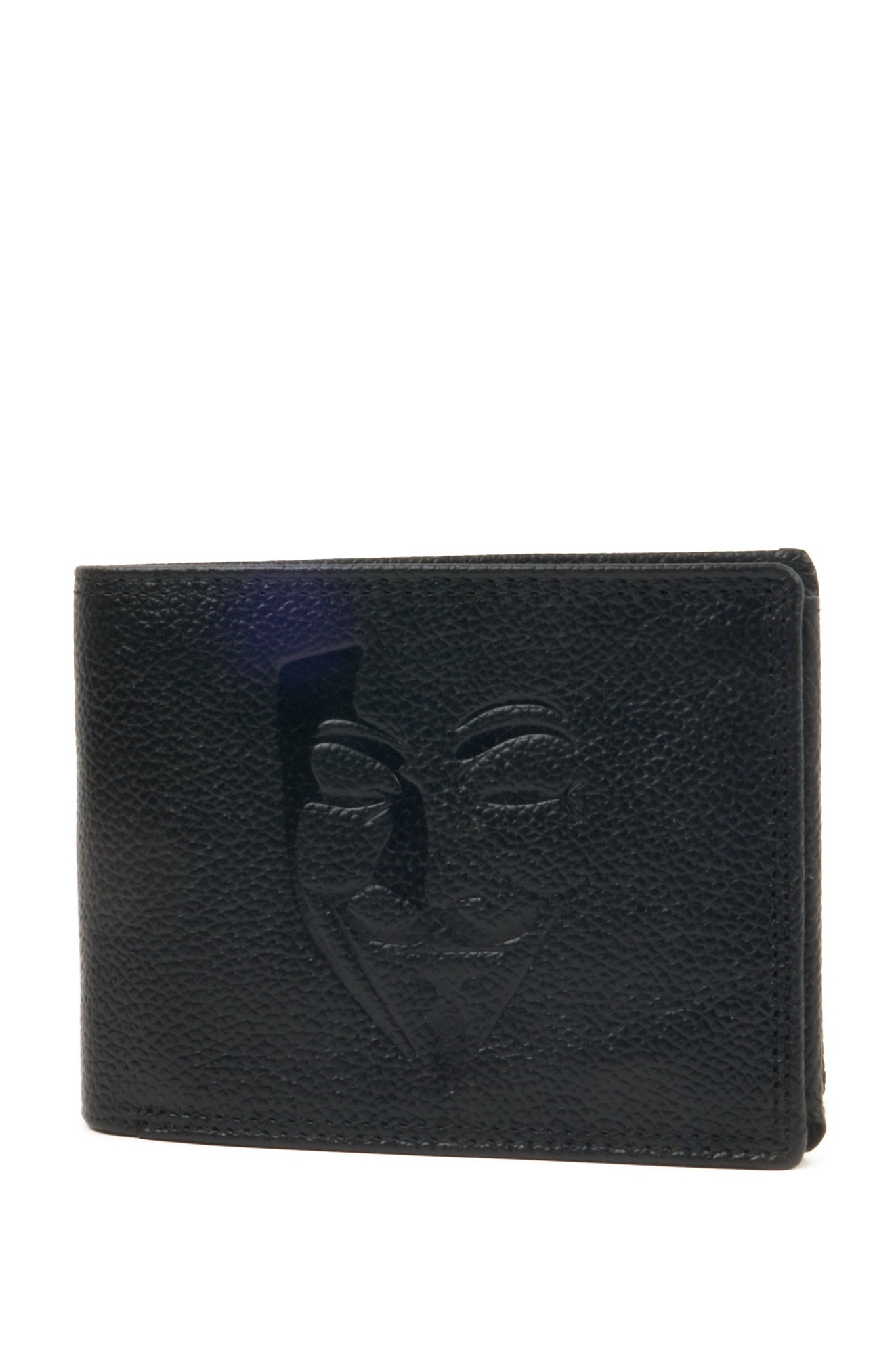 Anonymous Embossed Horizontal Leather Wallet – Black