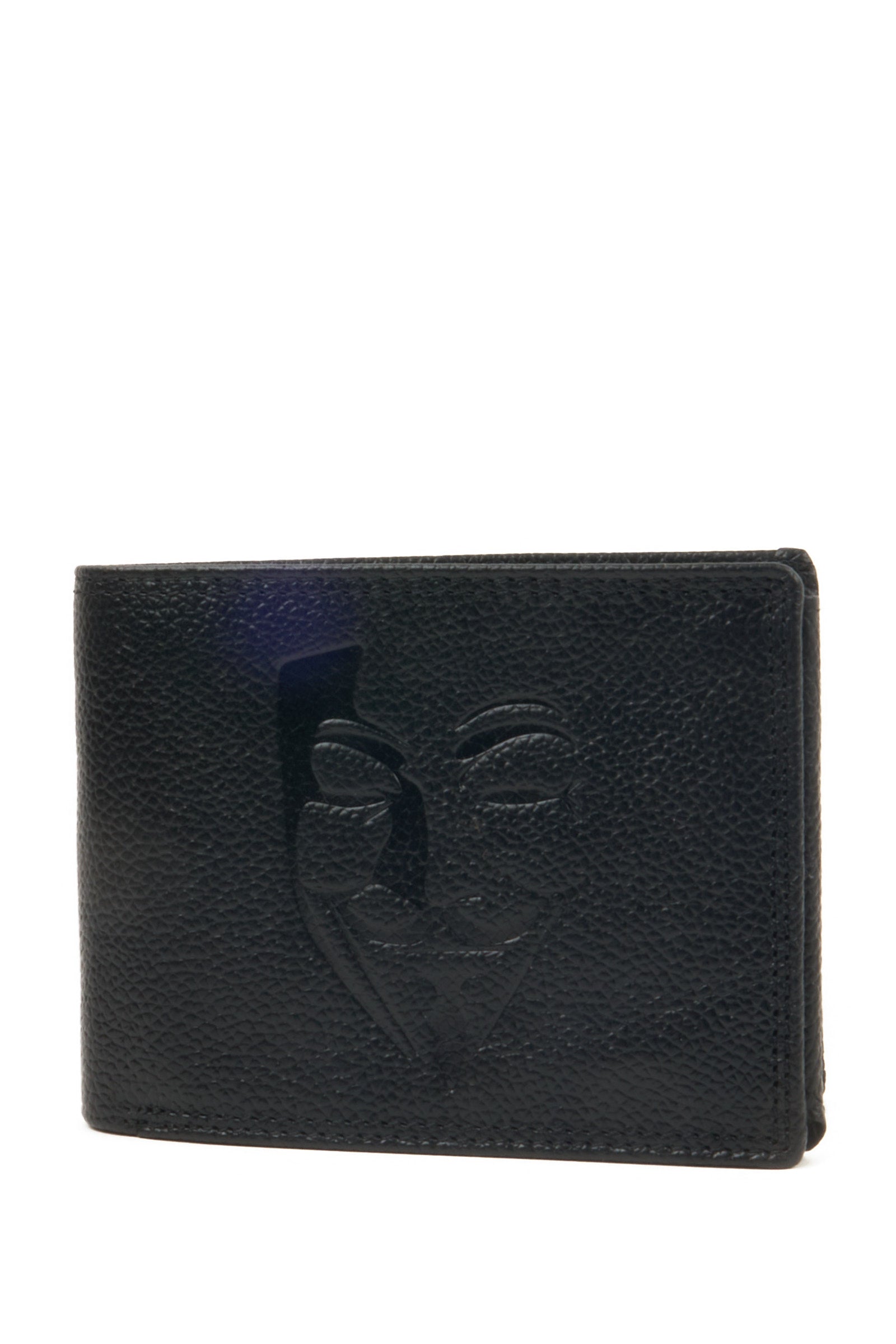 Anonymous Embossed Horizontal Leather Wallet – Black