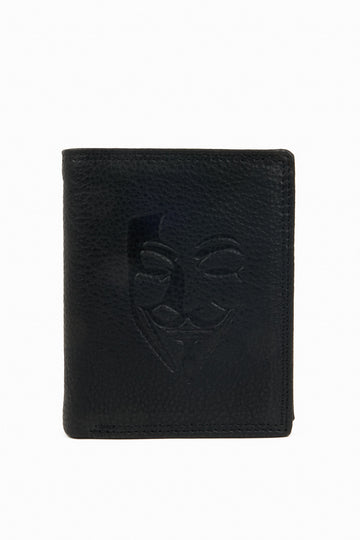 Anonymous Embossed Wallet out of Leather in Black